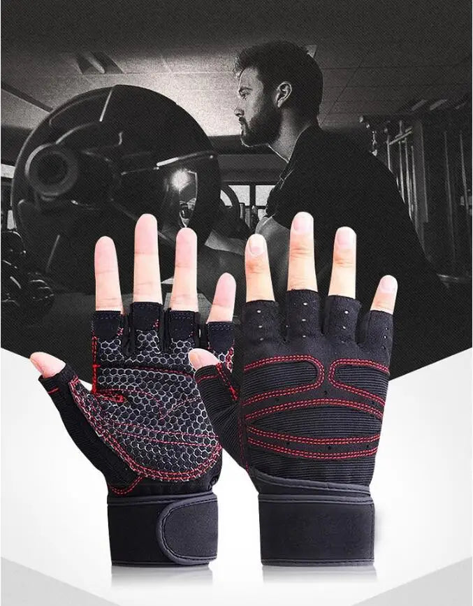 Weight Lifting Gym Gloves with Anti-Slip Palm for Crossfit Workout Exercise Training Fitness and Bodybuilding for Men and Women