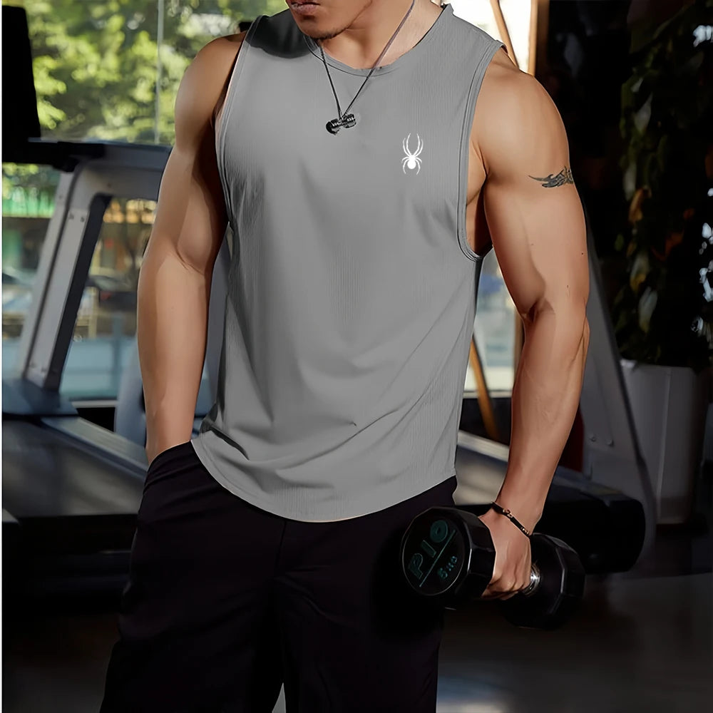 2024 Summer New Men's Casual Sleeveless T-shirt Men's Sportswear Tank Top can be worn inside a basic T-shirt for sportswear