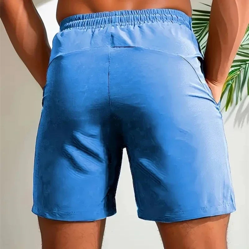 UETEEY Summer Shorts Men Gym Sport Running Squat Fitness Workout Man Short Pants Breathable Quick-drying Drawstring Mens Shorts