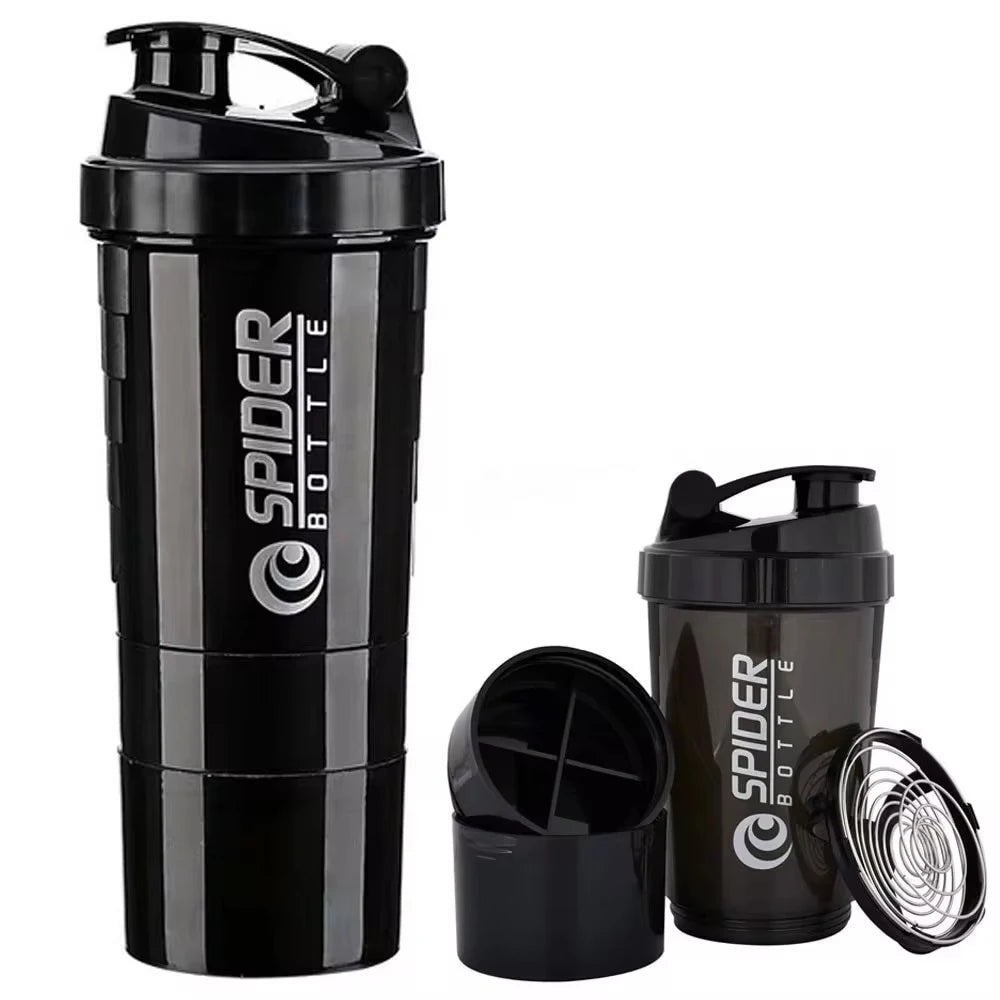 3 Layers Shaker Protein Bottle Powder Shake Cup Large Capacity Water Bottle Mixing Cup Body Building Exercise Mixing Bottle