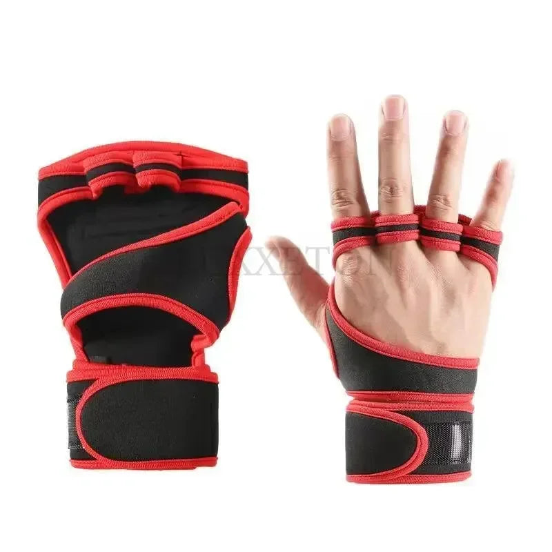 Pair Weight Lifting Training Gloves Women Men Fitness Sports Body Building Gymnastics Grips Gym Hand Palm Protector Gloves