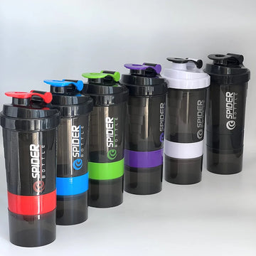 Protein Shaker Bottle Leak Proof Bottle for Protein Mixes 3 Layer Twist Off Shaker Cup Sports Shaker Bottle for Protein Powder