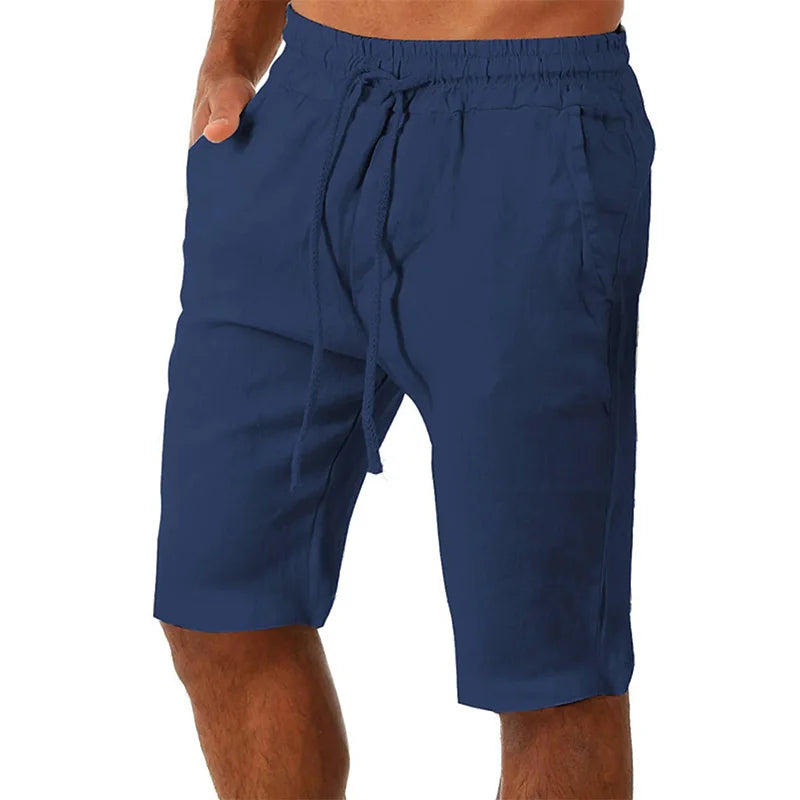 Men Cotton Linen Shorts Loose Sport Beach Shorts Summer Men Casual Cargo Shorts soild Gym Shorts Pocket Sweatpants Male Clothing