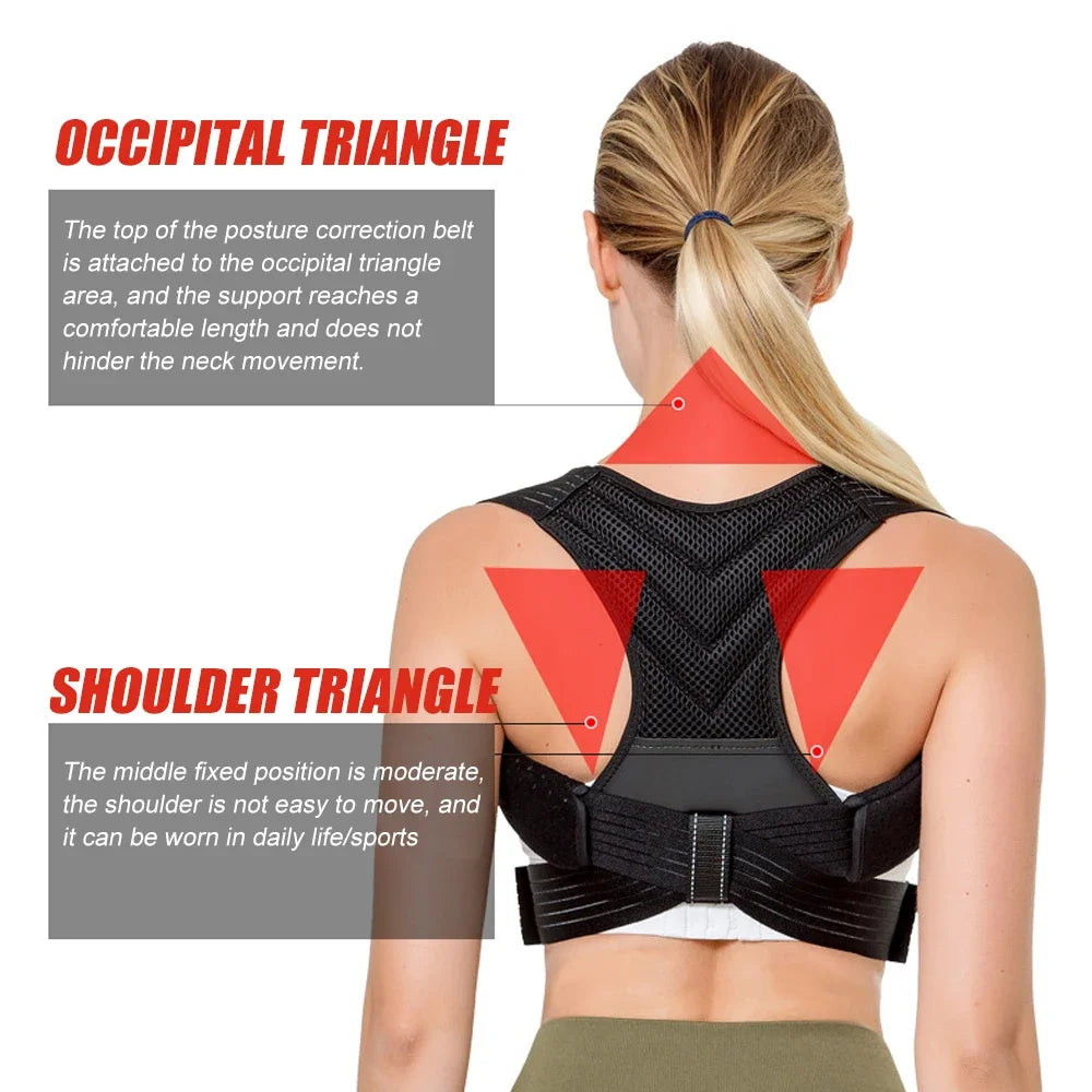 BraceTop Adjustable Posture Corrector Breathable Back Straightener, Upper Back Brace Providing Pain Relief From Neck, Shoulder