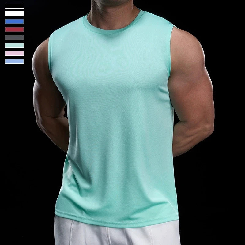 Summer Running Training Sleeveless T-shirt Outdoor Sports Fitness Tank Top Male